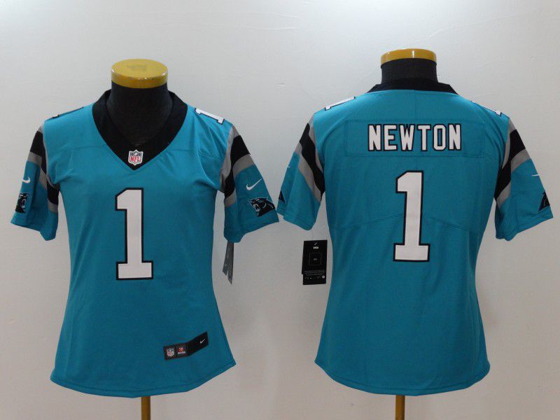 Women Carolina Panthers #1 Cam Newton Blue Nike Vapor Untouchable Limited NFL Jerseys